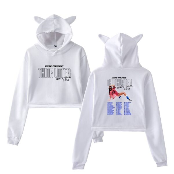 Tate McRae Think Later World Tour Cropped Hoodie #1 - Image 3